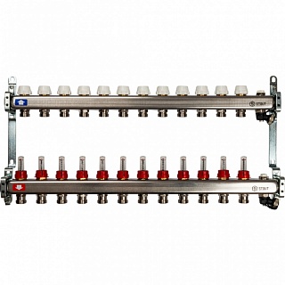 Коллектор 11-вых. нерж.ст. с расходомер. (SMS 0927 000011) STOUT 