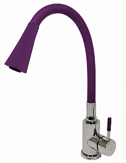 Смеситель д/кухни SOLID d35 двухрежимн. фиолетовый гибкий излив, нерж. гайка 3512 ARGO 43347