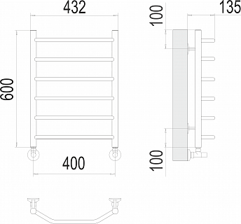 Полотенцесушитель 400х600 П6 "Виктория" TERMINUS (50)