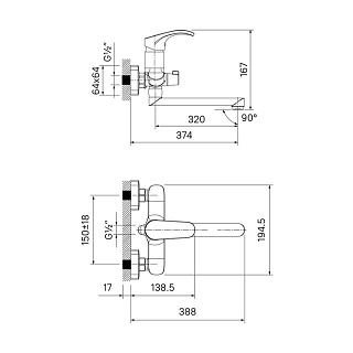 Смеситель для ванны с длинным изливом, Joker, IDDIS, JOKSB00i10WA
