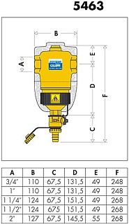 Дешламатор для гор. трубопроводов лат. с магн. кольцом 1" ВР Caleffi Dirtmag (546306)