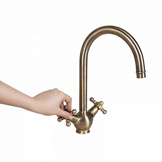 Смеситель для кухни, Sam, бронза, IDDIS, SAMBRJ0i05