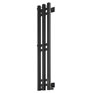 Полотенцесушитель  1200х150 "Robe-3" квадрат электро черный матовый (RAL 9005) НИКА