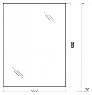 Зеркало 60 "BELBAGNO SPC-AL-600-800 Nero в черной алюминиевой раме