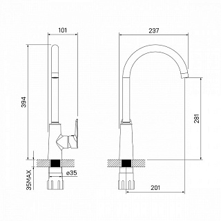 Смеситель для кухни, Cloud, IDDIS, CLOSB00i05