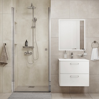 Душевая дверь распашная, глянцевый ал. проф., 90х195, Ray, IDDIS, RAY6CP9i69