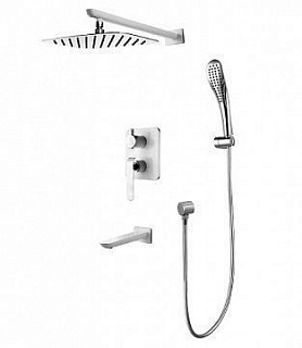 Душевая система "MELANGE" (LM4922СW) встраиваемый белый/хром с 2-мя лейками+излив  LEMARK 