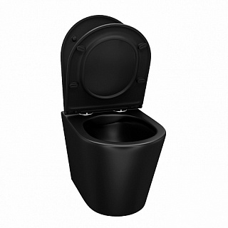 Унитаз подвесной IDDIS "Calipso" безободковый черный матовый, м/лифт б/с CALR3BMi25