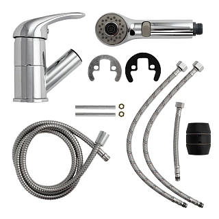 BRIMIX - Смеситель кухонный вытяжной излив код: 3508