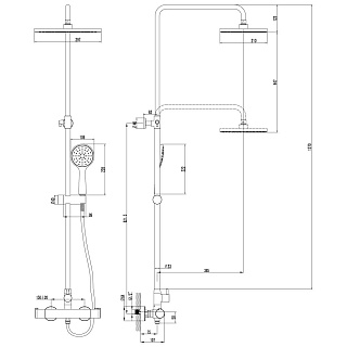 Душевая система "YETI" (7860С) термостат без излива LEMARK 