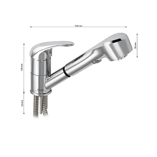 BRIMIX - Смеситель кухонный вытяжной излив код: 3508