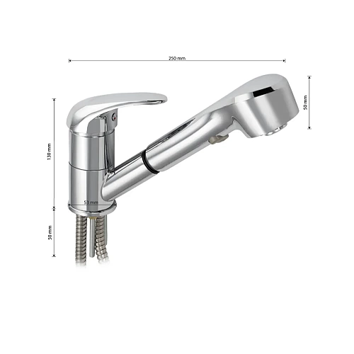 BRIMIX - Смеситель кухонный вытяжной излив код: 3508