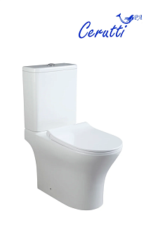 Унитаз-компакт Cerutti SPA "BERNINA Tornado" безободковый сид.дюропл. м/лифт CT10815/CT11133