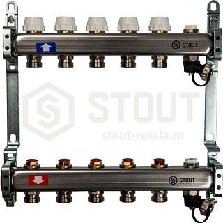 Коллектор 5-вых. нерж.ст. без расходомер. (SMS 0932 000005) STOUT