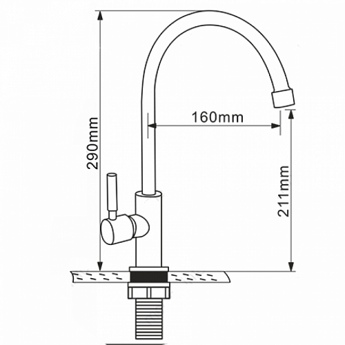 Смес. д/кухни  MELANA TONDO нерж.  (F610103)