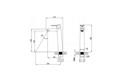 Смес. д/умывальника Cloud высокий, CLOSB01i01