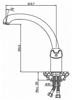 Смеситель д/кухни VECTOR картр. d40 боковой излив  4003 ARGO 38006 