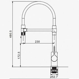 Смеситель д/кухни ROSE гибкий излив черный R133H