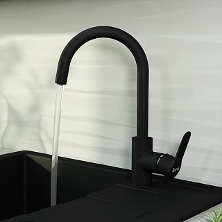 Смеситель для кухни с каналом для фильтрованной воды, черный, Cuba, IDDIS, CUBBLFJi05