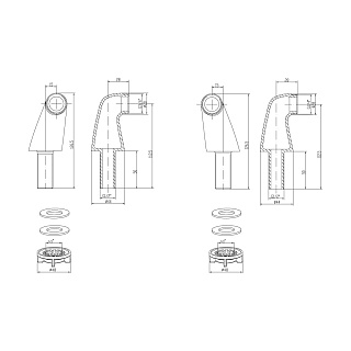 Комплект переходников 2шт для устан. смесит. на борт LEMARK (8556CR) 