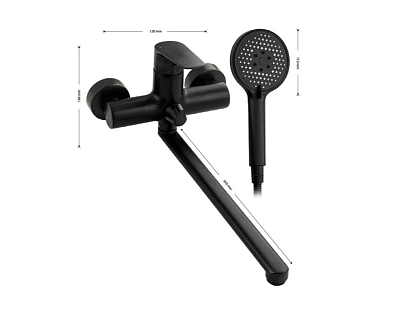 MAGNUS Смеситель д/ванны, ЧЕРНЫЙ код: 8770