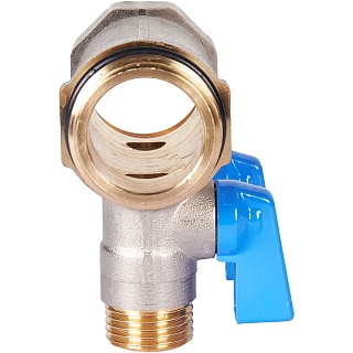 Коллектор с шар. краном синий 1"х1/2х2  (SMB 6211 011202) STOUT (синие ручки) замена арт.70394