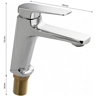 MAGNUS Смеситель д/раковины,латунь на гайке, хром 8500