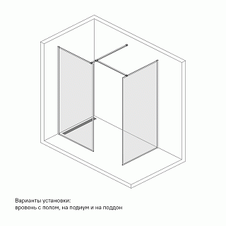 Душевая перегородка Walk In, черный 120x195, Slide, IDDIS, SLI8BS2i23