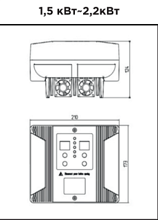 Преобразователь частоты  VLM-220-1.5 (1.5KW/9.6A) с датчиком давления 0-10бар, G1/4", 4-20mA, Viena