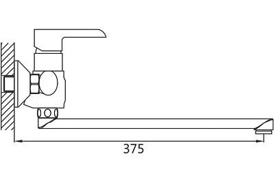 Смеситель д/ванны SHEVANIK белый/хром S6022F