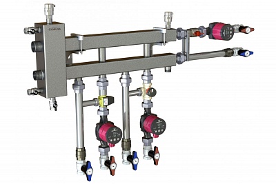 Балансир. коллектор BMSS-100-3D Pmax=100 кВт (2 вверх, 1 в сторону) AISI304