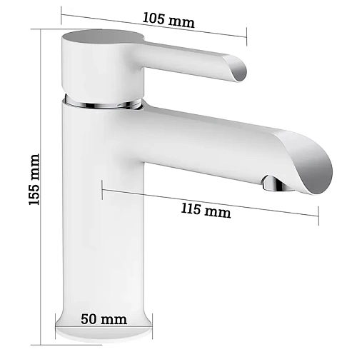 Смеситель д/раковины SHEVANIK белый/хром S6001F