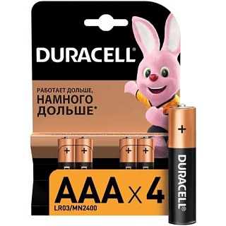 Элемент питания алкалиновый AAA/LR03/MN 2400 Basic BP-4 (блист.4шт) Duracell 116468