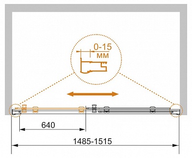 ДУШЕВАЯ ДВЕРЬ В ПРОЕМ CEZARES PRATICO-BF-1 150-C-Cr