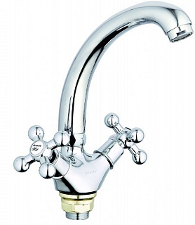 Смеситель д/кухни G-lauf (QTZ4-C856/C827/KLC-856/737) крест кер.литой с гайкой