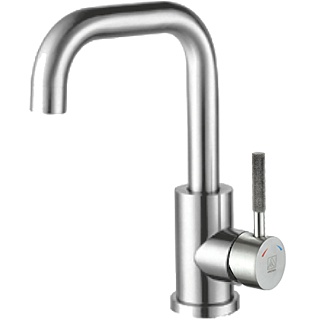 Смеситель д/умывальника SOLID нерж. d35, L-излив, гайка 3502 ARGO 43995