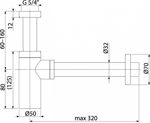 Сифон KAISER для раковины б/вып.бронза (958L-An)