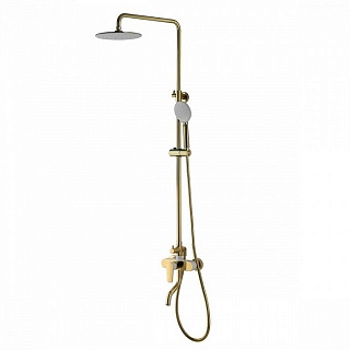 Смеситель для ванны с верхним душем, золото/белый, Cloud, IDDIS, CLOWG00i06