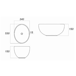 Умывальник накладной "Ringo" 