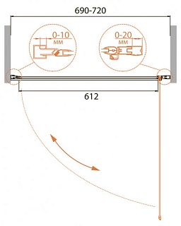 ДУШЕВАЯ ДВЕРЬ В НИШУ CEZARES RELAX-B-1 70-C-Bi
