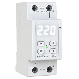 Реле напряжения RBUZ D2-40, на DIN-рейку, 220В, 40А, DS Electronics