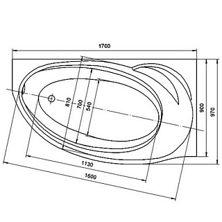 Ванна акриловая Бетта 170х97 левая