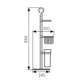 Стойка напольная для туал.бумаги и ершика KH-4615 KAISER бронза (нерж.)