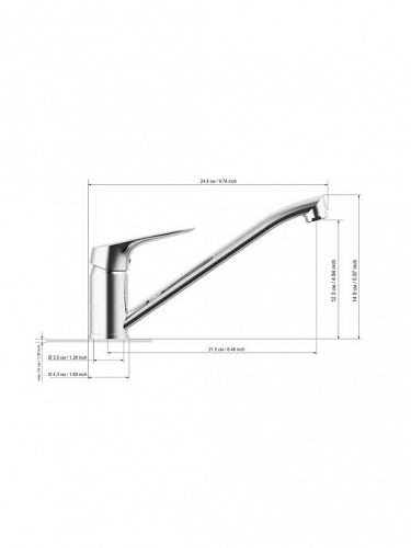 Смеситель д/кухни "Takase" (TAK-1012) поворотный излив TOKITO