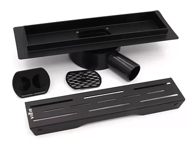 Душевой трап поворотный 360°- 800 мм с сухим затвором, черный  DL80-360-C