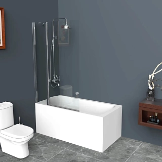 Шторка д/ванны BelBagno UNO-V-11-80/150-C-Cr стекло прозрачное