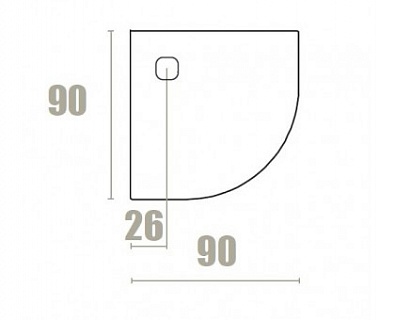 Поддон литьевой мрамор 0,9х0,9 BELBAGNO PLATO_BASE_SLATE_90_ANG_NEGRO радиусный черный