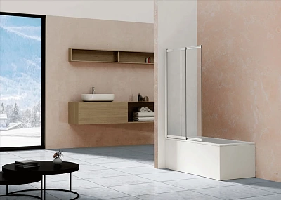 Шторка д/ванны Vincea VSB-1E100CL, 1000*1450, профиль хром, стекло прозрачное