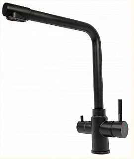 Смеситель д/кухни SOLID d35 под фильтр черный нерж., гайка 3509 ARGO 43349