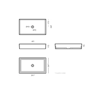 Умывальник накладной "Novel Slim-60" бел. (Самара) 